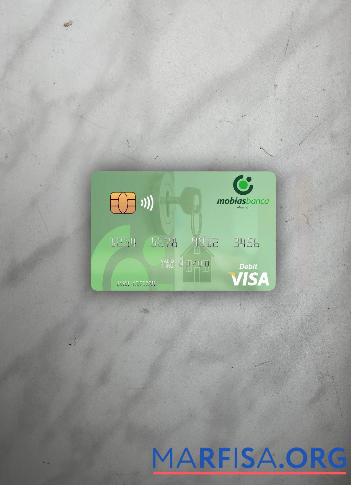 Blank Moldova MobiasBanca visa debit card photolook front example